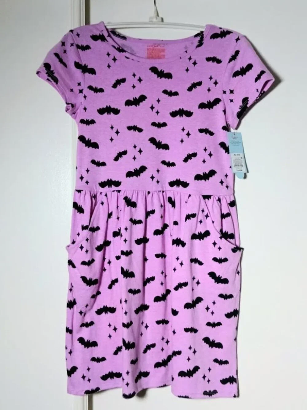 Target Cat and Jack Halloween Bat Short Sleeve Dress Purple